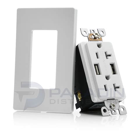 amp tamper resistant usb charging receptacle ul listed white