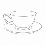 Cup Printablee Saucer Teapot sketch template