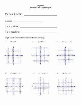 graphing absolute  equations worksheet answers kidsworksheetfun