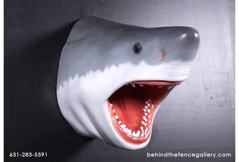 great white shark head wall mount fiberglass great white shark head