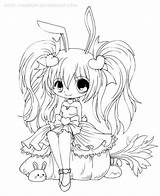 Coloring Cute Pages Girls Girl Anime Bunny Chibi Comments sketch template