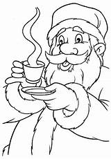 Santa Pages Coloring Chocolate Christmas Claus Para Drink Hot Crayola Tomando Visit sketch template
