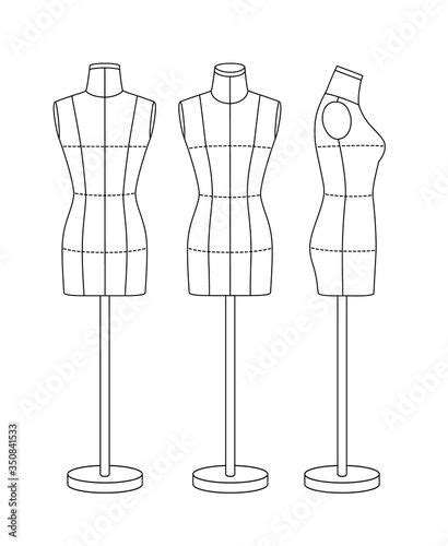mannequin  sewing  modeling front   side black outline