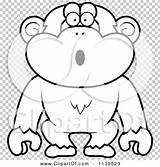 Shocked Chimp Monkey Outlined Cory sketch template
