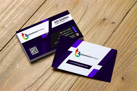 psd purple modern business card design  graphicsfamily