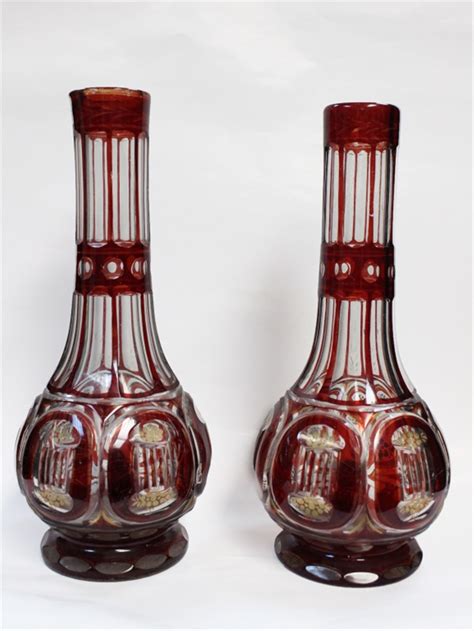 Sold Price Pair Of Bohemian Glass Vase For Persian Market January 6