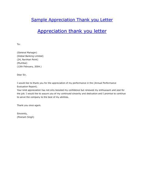 sample   letters appreciation   letter appreciation