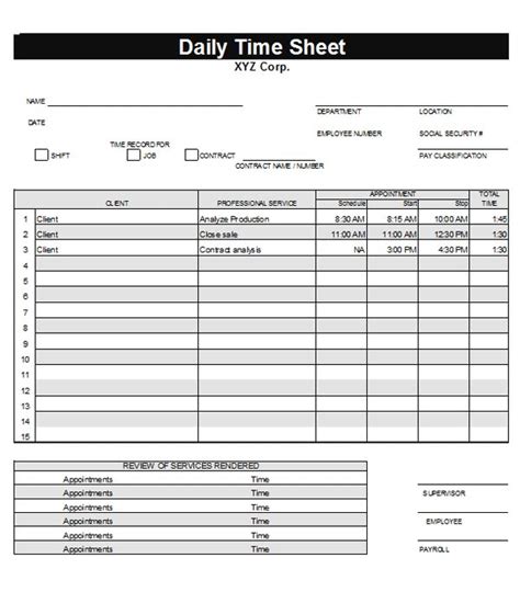 timesheet template stunning templates