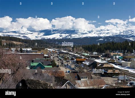aerial view  historic downtown truckee california united states