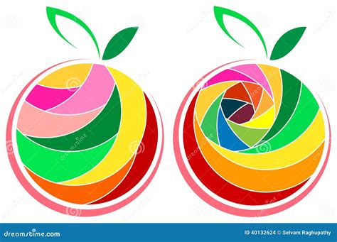 fruit logo set stock vector illustration  leaf fruits