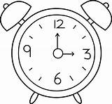 Clock Alarm Coloring Pages Point Oclock Kids sketch template