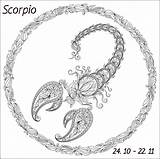 Coloring Scorpio Zodiac Antistress Skorpion Signs Water Adults Sos Baby Cancer Kids sketch template