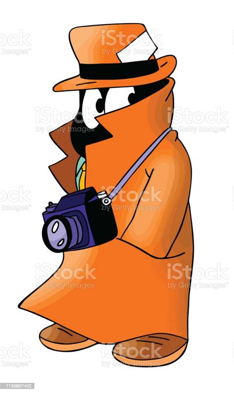 ilustración de cartoon hormiga detective tomando fotografías