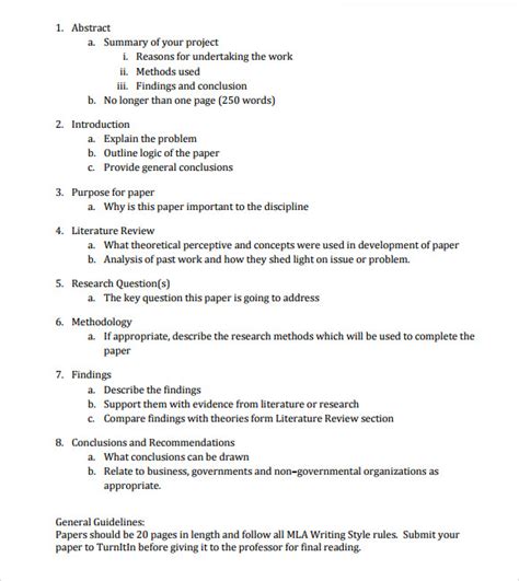 paper outline samples   ms word