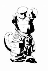 Hellboy Coloring Pages Chibi Template sketch template