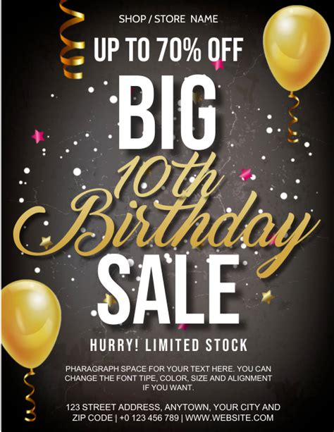 store big birthday sale flyer ad template postermywall
