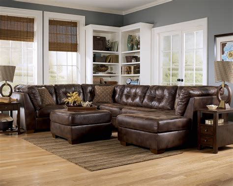 inspirations ashley furniture brown corduroy sectional sofas