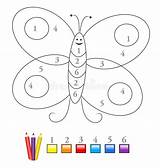 Butterfly Color Number Game Dreamstime Preview Stock Illustration Kids Preschool sketch template