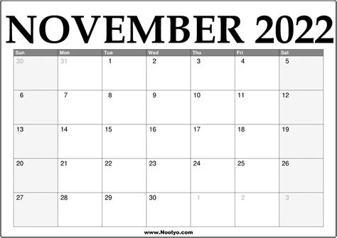november   calendar printable printable calendars  gambaran