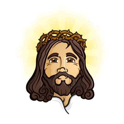 Cartoon Of The Jesus Christ Face Illustrations Royalty