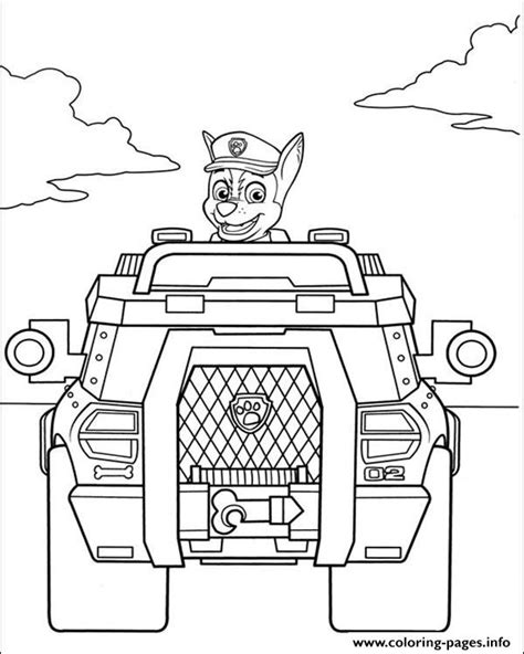 printable chase paw patrol coloring pages  vector format