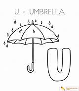 Coloring Umbrella Letter Alphabet Pages Kids Through Sheet Playinglearning sketch template