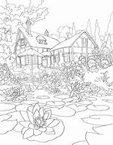 Cottage Pages House Coloring Template sketch template