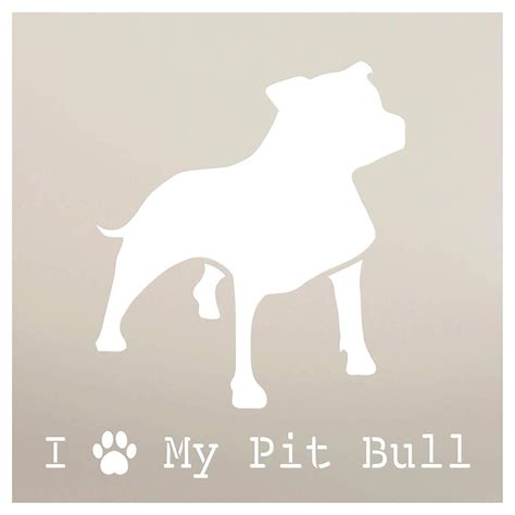 heart  pit bull  paw print stencil  studior reusable myl