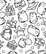 Pusheen Coloring Pages Cat Cute Book Kawaii Color Choose Board Printable sketch template