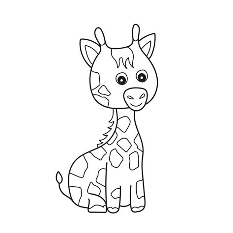 simple coloring page outline clip art  color giraffe