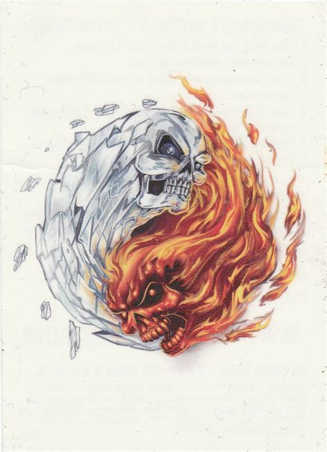 Fire And Ice Yin Yang Skulls By Juliet2020 Yin Yang Art