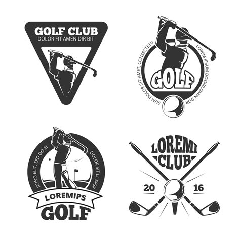 vintage golf club vector labels emblems badges  logos