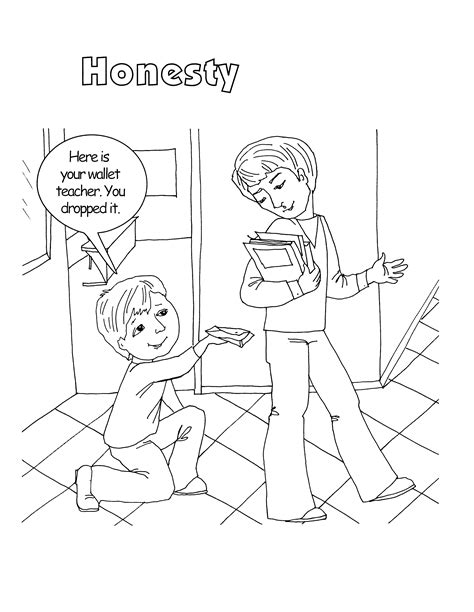 honesty coloring pages  kids sketch coloring page