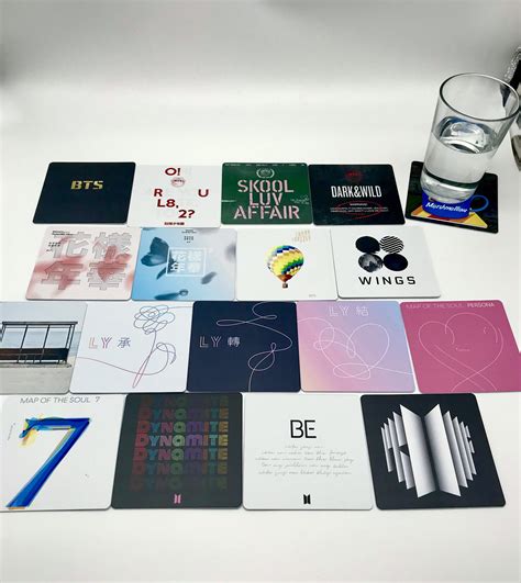 kpop drink coasters bts album covers set    pop