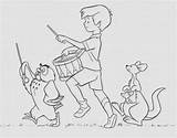 Robin Pooh Christopher Coloring Pages Winnie Bear Owl Disney sketch template