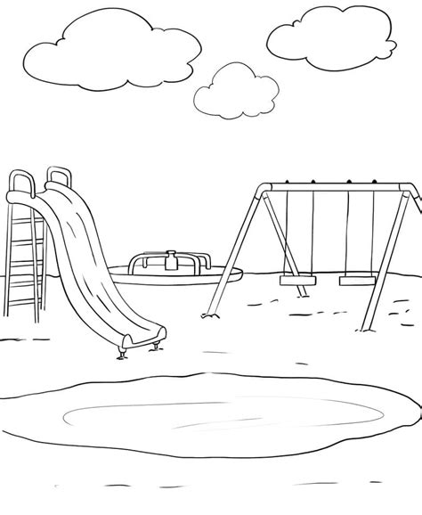 playground  park coloring page  printable coloring pages  kids