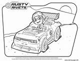 Rusty Rivets Coloring Pages Dans Voiture La Printable sketch template