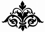 Fleur Lis Clipart Coloring Pages Clip Library Damask sketch template
