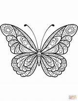 Butterfly Zentangle Coloring Pages Papillon Printable Supercoloring Dessin Coloriage Color Drawing Dot Coloriages Papillons Enregistrée sketch template