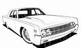 Lowrider Lincoln sketch template