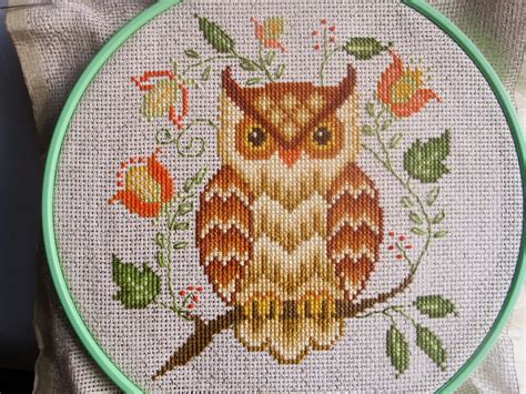 calicos whimsy  owl cross stitch projects
