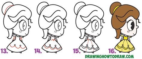 How To Draw Cute Kawaii Chibi Belle From Beauty And The