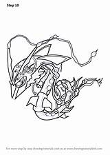 Rayquaza Mega Pokemon Draw Coloring Drawing Pages Step Color Cards Tutorials Getdrawings Drawingtutorials101 Printable Getcolorings Learn sketch template