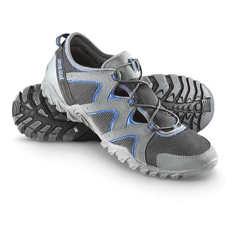 mens guide gear lakeshore water shoes black blue  sandals