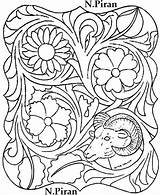 Leather Carving Patterns Tooling Floral Piran Pattern sketch template