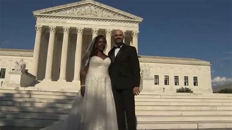 interracial couple weds outside supreme court on anniversary of loving