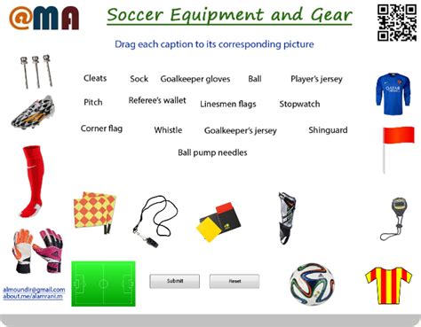 soccer equipment  gear drag  drop activity