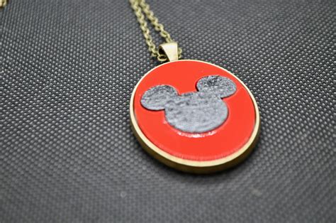 mickey mouse necklace disney jewelry mickey necklace etsy