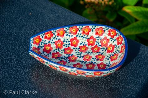 Ditzy Red Spoon Rest In The Kitchen Polkadot Lane Polish Pottery