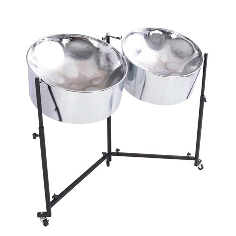 chrome double leadtenor steel pans stands mallets included